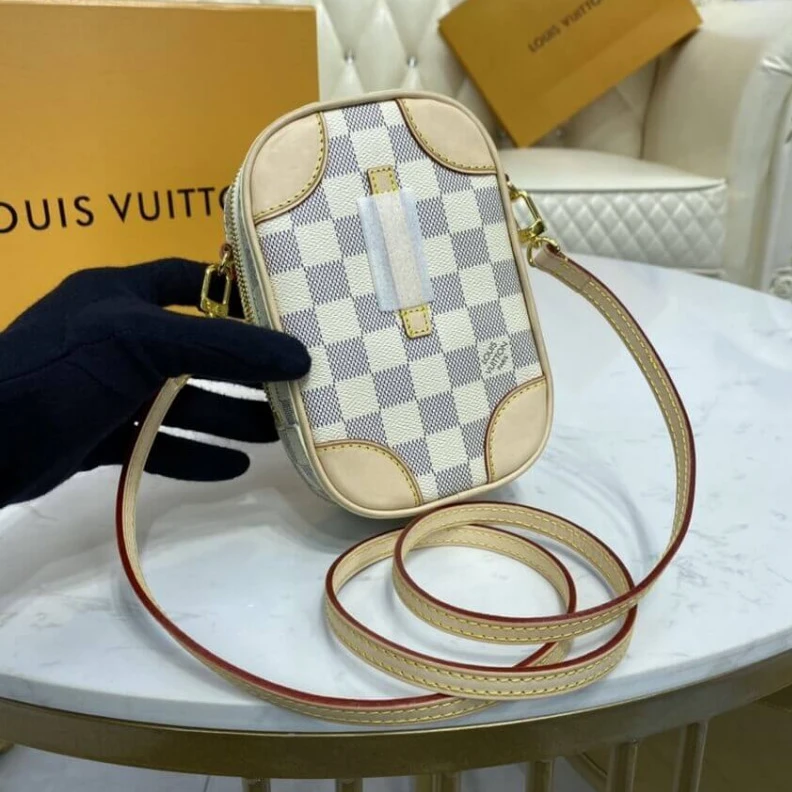 Replica bags lv Goldcolor Louis Vuitton Damier Azur Canvas Neokapi