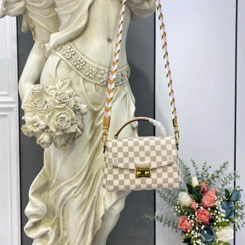 Lv belts replica Slock Louis Vuitton Damier Azur Croisette Pink