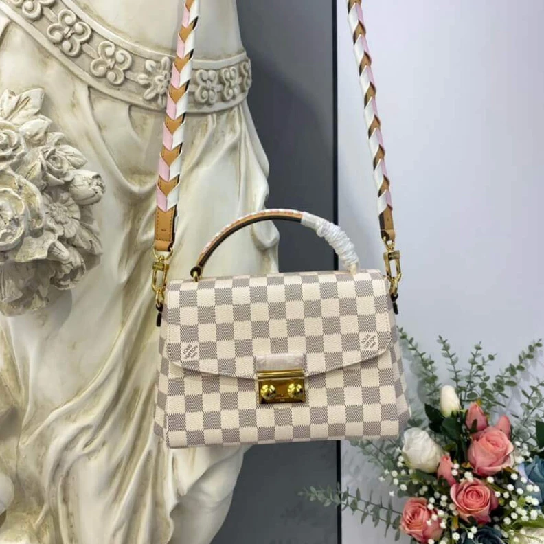 Lv belts replica Slock Louis Vuitton Damier Azur Croisette Pink