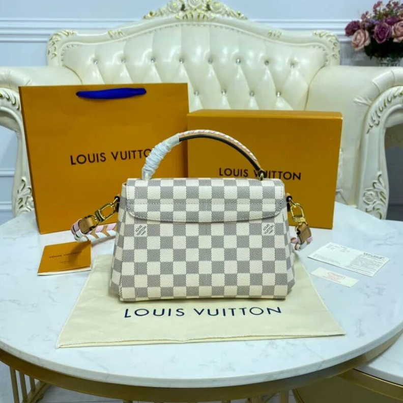 Lv belts replica Slock Louis Vuitton Damier Azur Croisette Pink