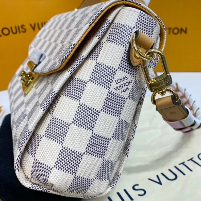 Lv belts replica Slock Louis Vuitton Damier Azur Croisette Pink