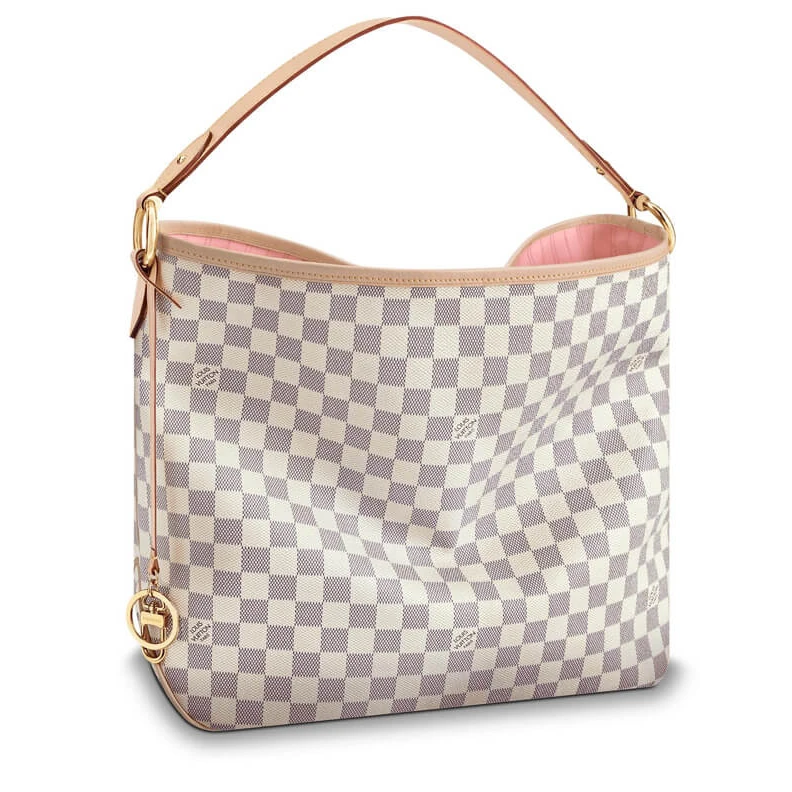 Golden br LV Damier Azur Delightful MM Pink
