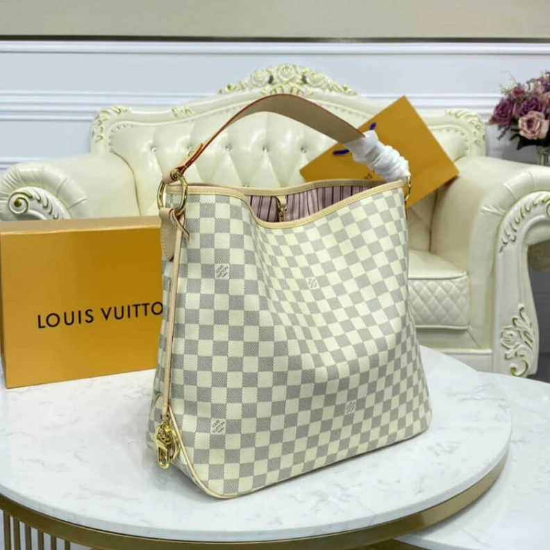 Mythick ru Golden br LV Damier Azur Delightful MM Pink