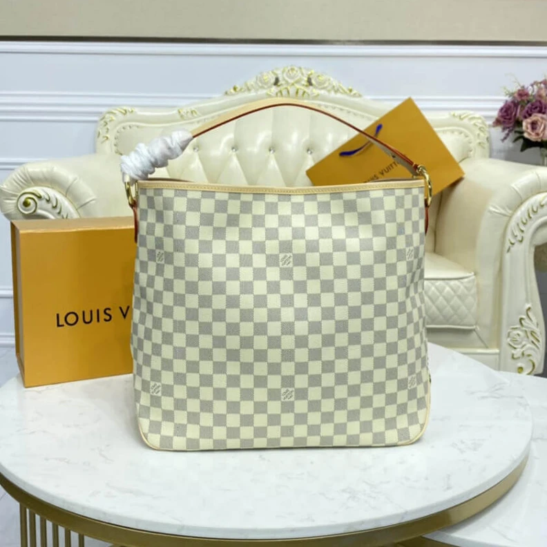 Mythick ru Golden br LV Damier Azur Delightful MM Pink