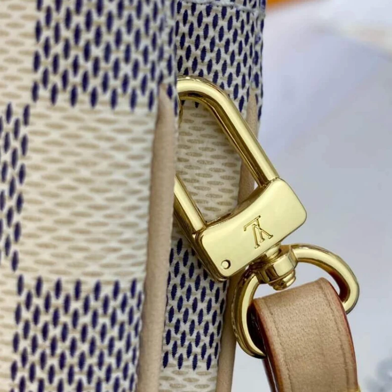 Lv belts replica Microfibe LV Damier Azur Double Zip Pochette
