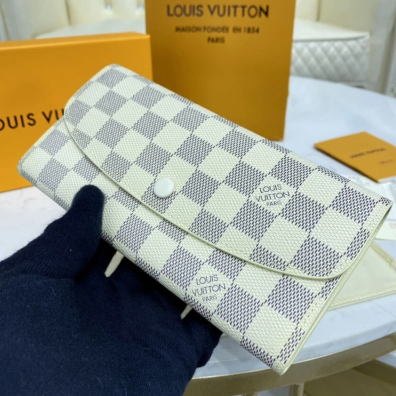 Mythick.ru Damier Az Louis Vuitton Damier Azur Emilie Wallet Beige