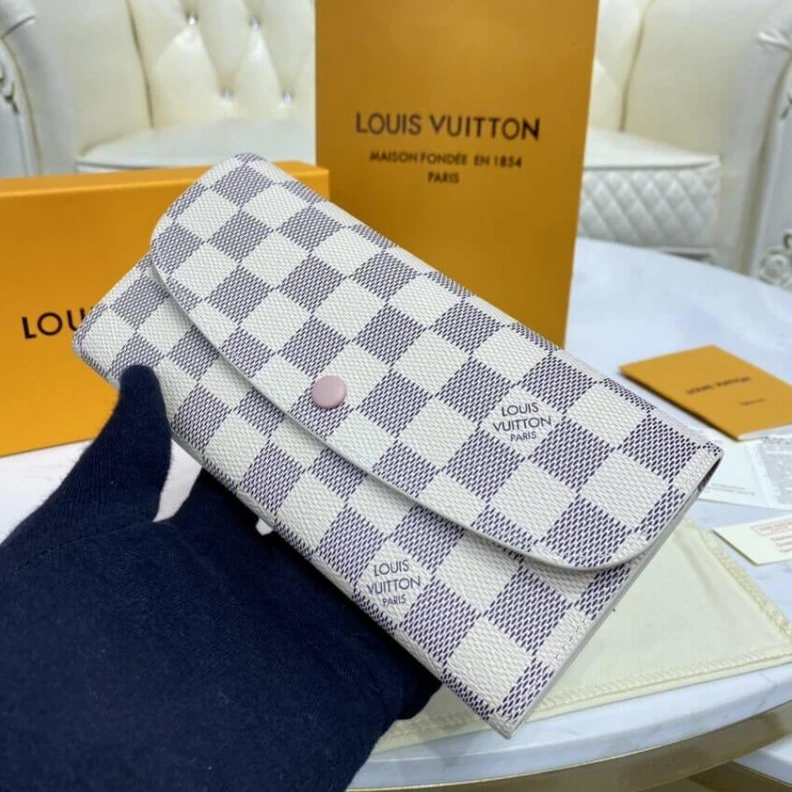 Replica bags Rose Ball Louis Vuitton Damier Azur Emilie Wallet Pink