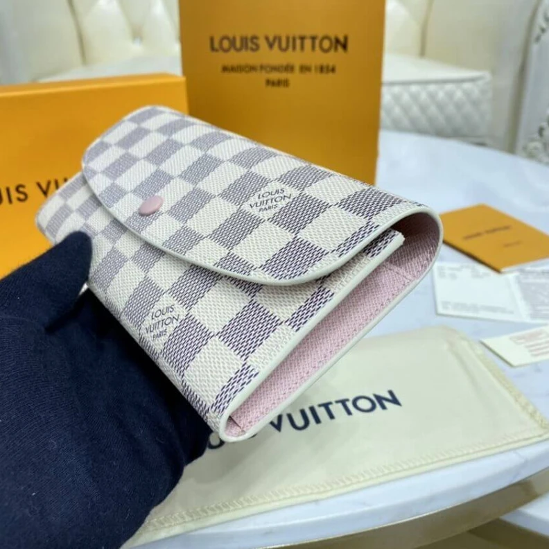 Replica bags Rose Ball Louis Vuitton Damier Azur Emilie Wallet Pink