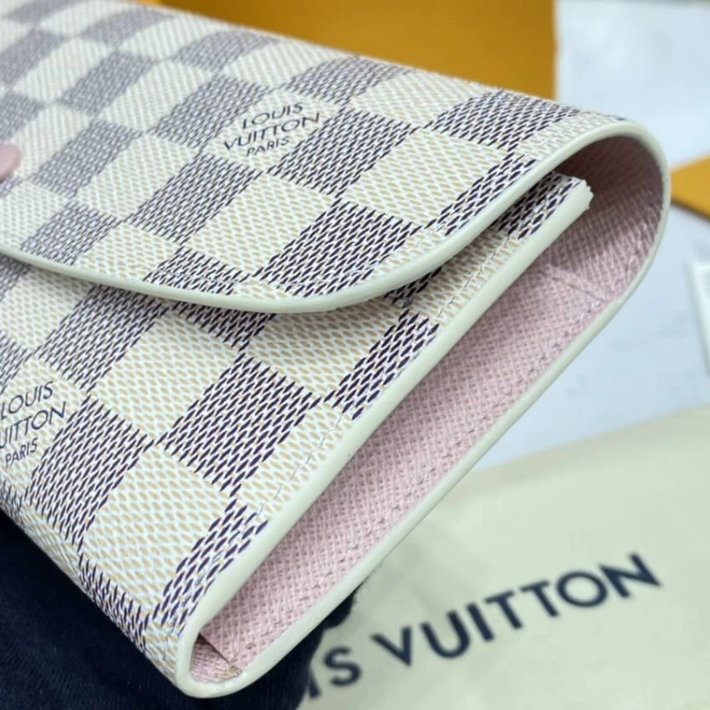 Replica bags Rose Ball Louis Vuitton Damier Azur Emilie Wallet Pink