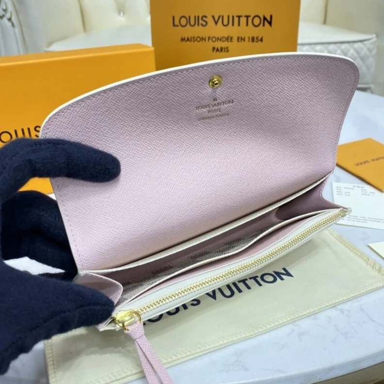 Replica bags Rose Ball Louis Vuitton Damier Azur Emilie Wallet Pink