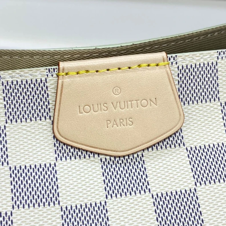 Lv belts replica Goldcolor LV Damier Azur Graceful MM Beige