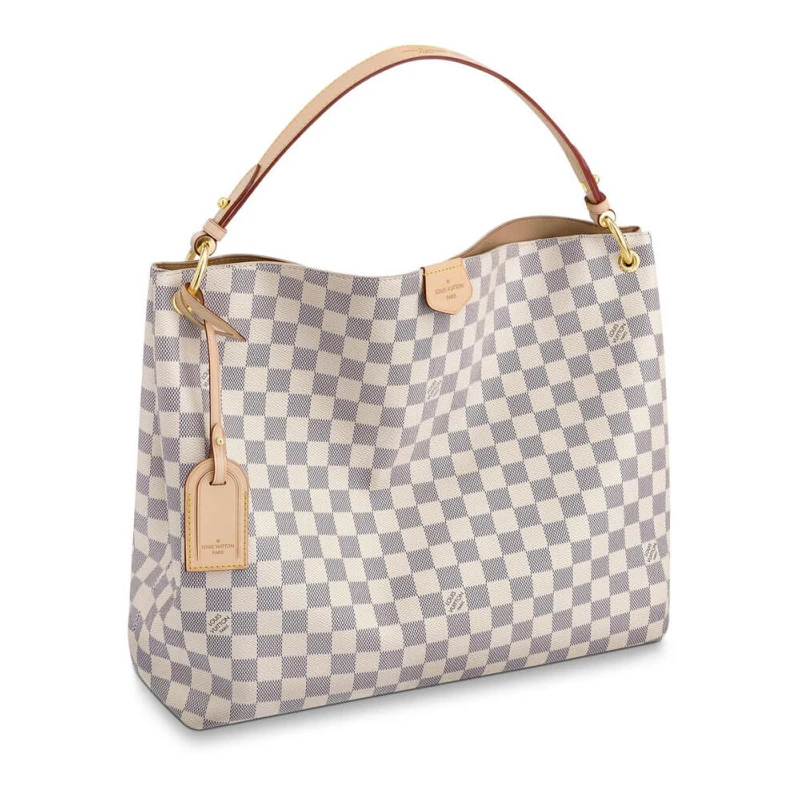 Goldcolor LV Damier Azur Graceful MM Beige
