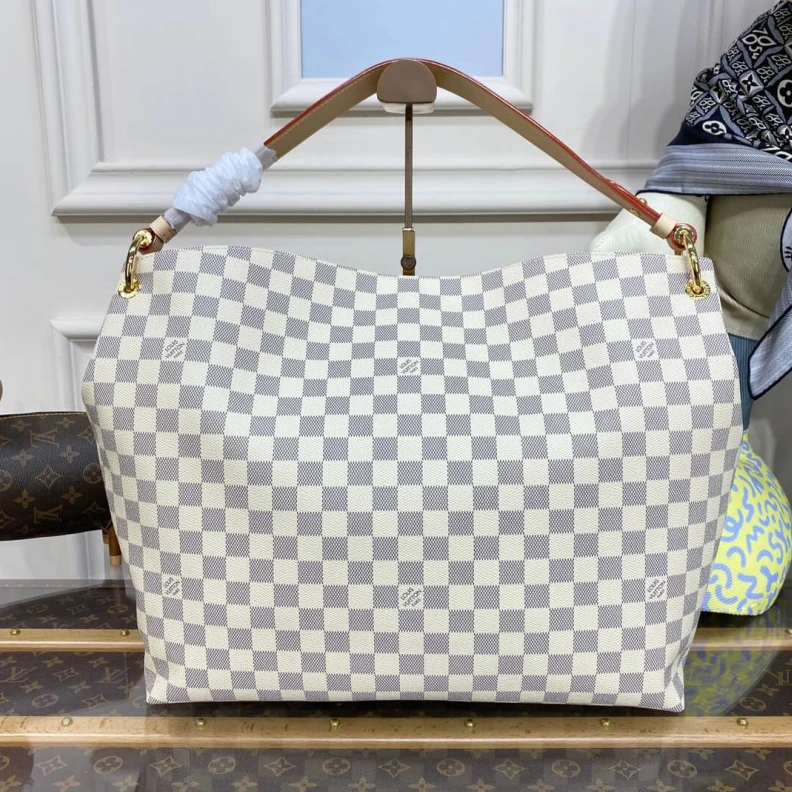 Lv belts replica Textile l LV Damier Azur Graceful MM Pink