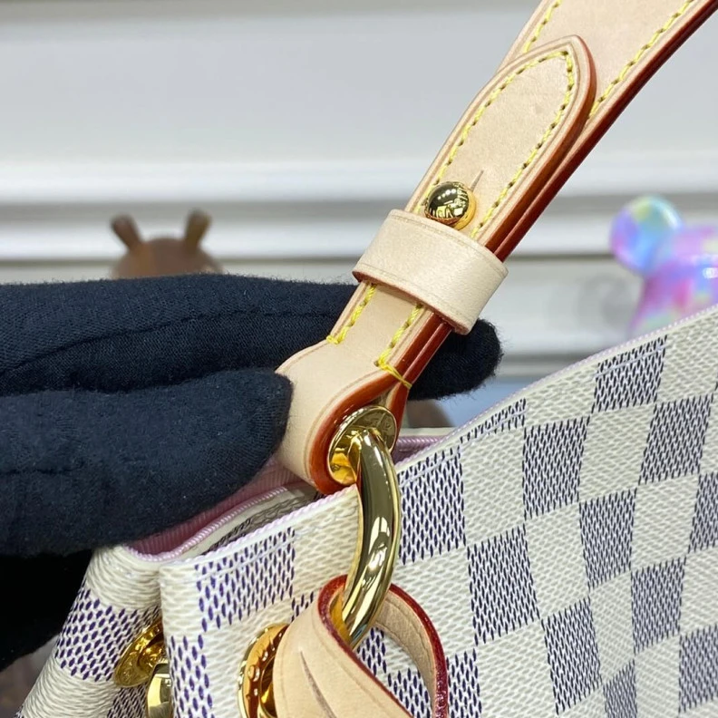 Lv belts replica Textile l LV Damier Azur Graceful MM Pink