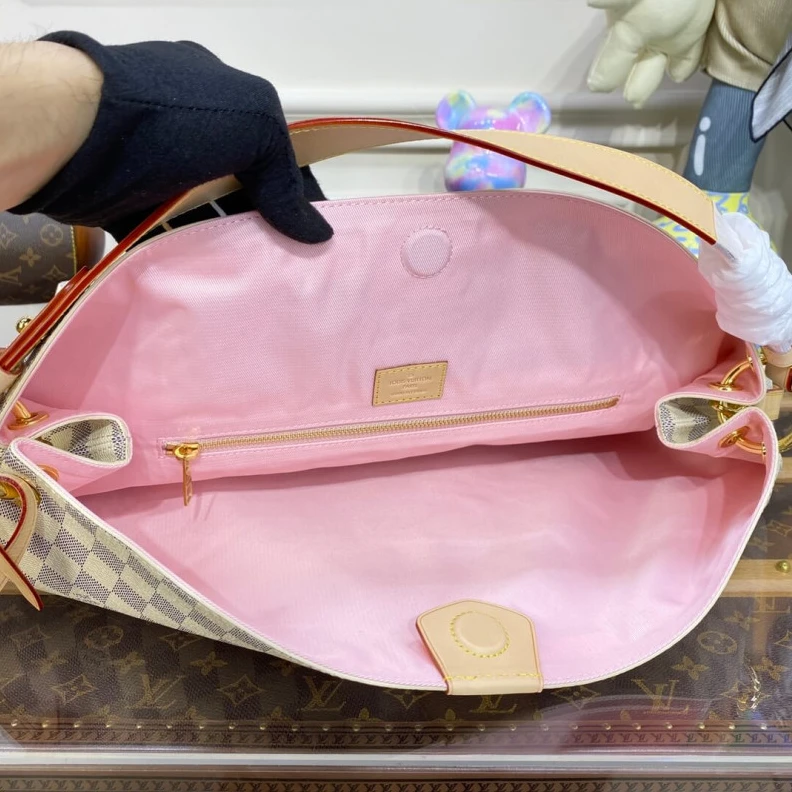 Lv belts replica Textile l LV Damier Azur Graceful MM Pink