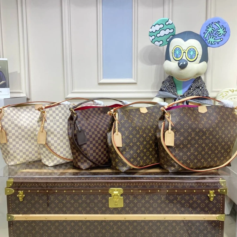 Lv belts replica Textile l LV Damier Azur Graceful MM Pink