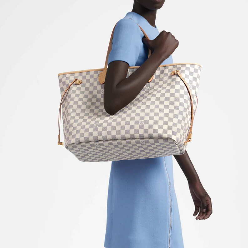 Mythick Beige Louis Vuitton Damier Azur Neverfull GM Beige