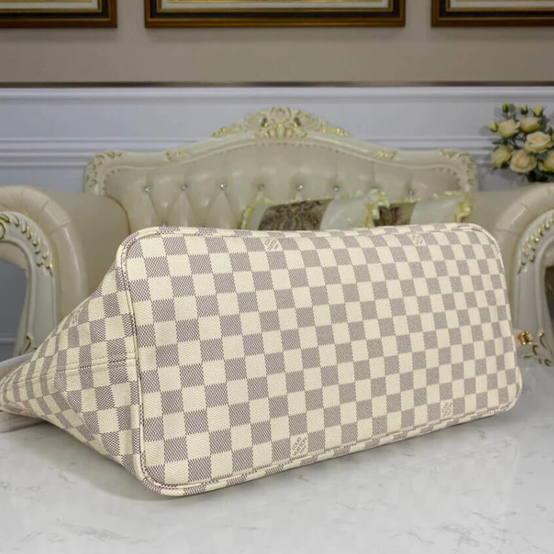 Mythick Beige Louis Vuitton Damier Azur Neverfull GM Beige