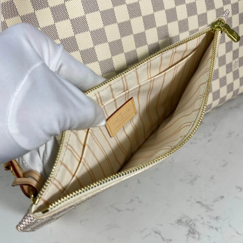 Mythick Beige Louis Vuitton Damier Azur Neverfull GM Beige