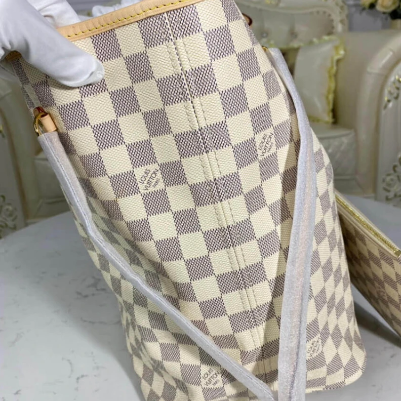 Mythick Beige Louis Vuitton Damier Azur Neverfull GM Beige