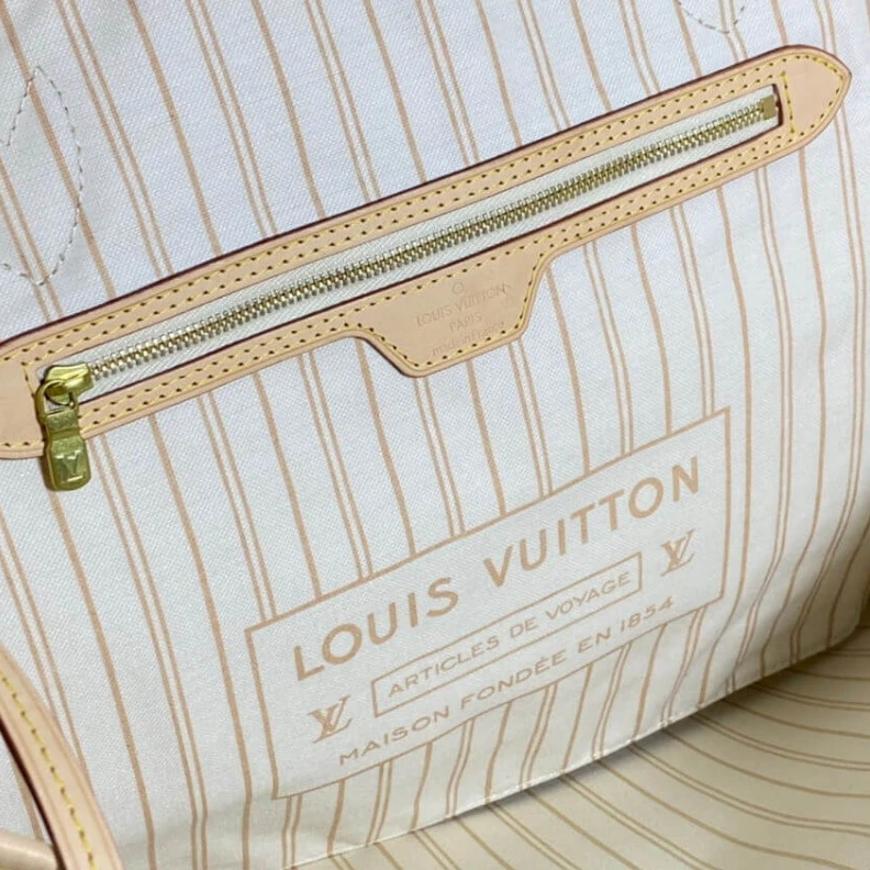 Mythick Beige Louis Vuitton Damier Azur Neverfull GM Beige