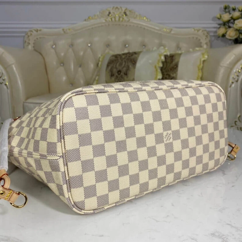 Replica bag Hook clos Louis Vuitton Damier Azur Neverfull MM Pink