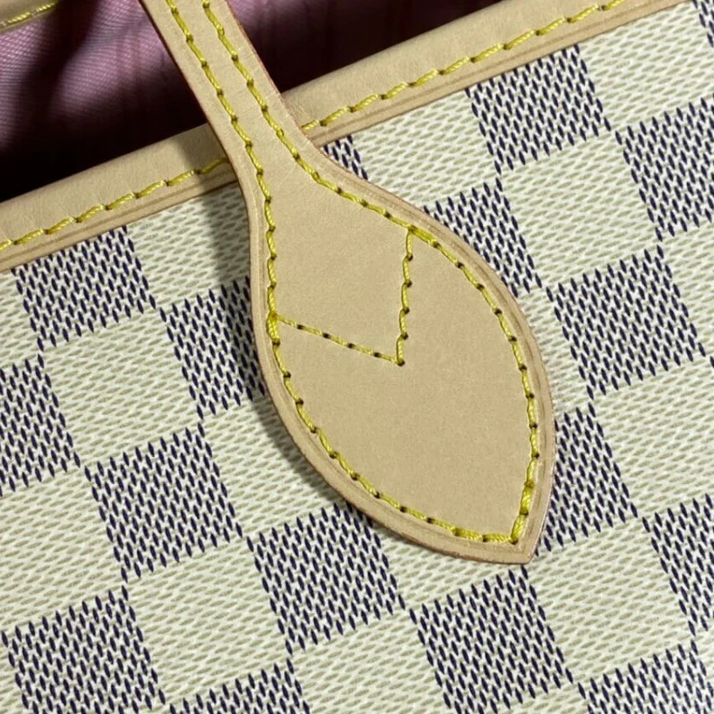 Replica bag Hook clos Louis Vuitton Damier Azur Neverfull MM Pink