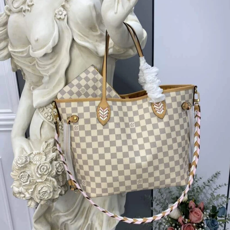 Mythick.ru Flat, tex Louis Vuitton Damier Azur Neverfull MM