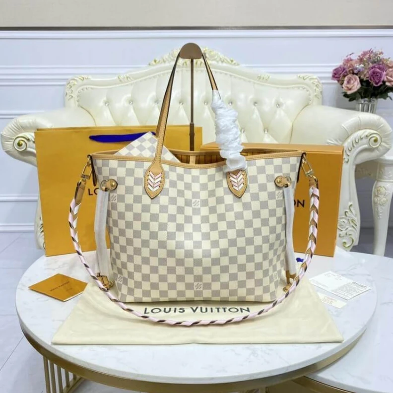 Mythick.ru Flat, tex Louis Vuitton Damier Azur Neverfull MM