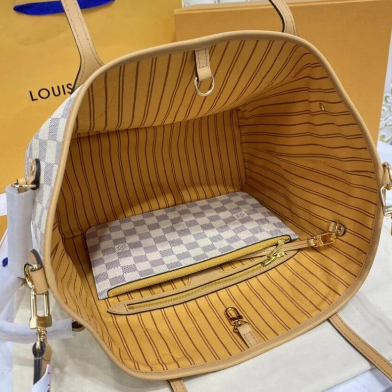 Mythick.ru Flat, tex Louis Vuitton Damier Azur Neverfull MM