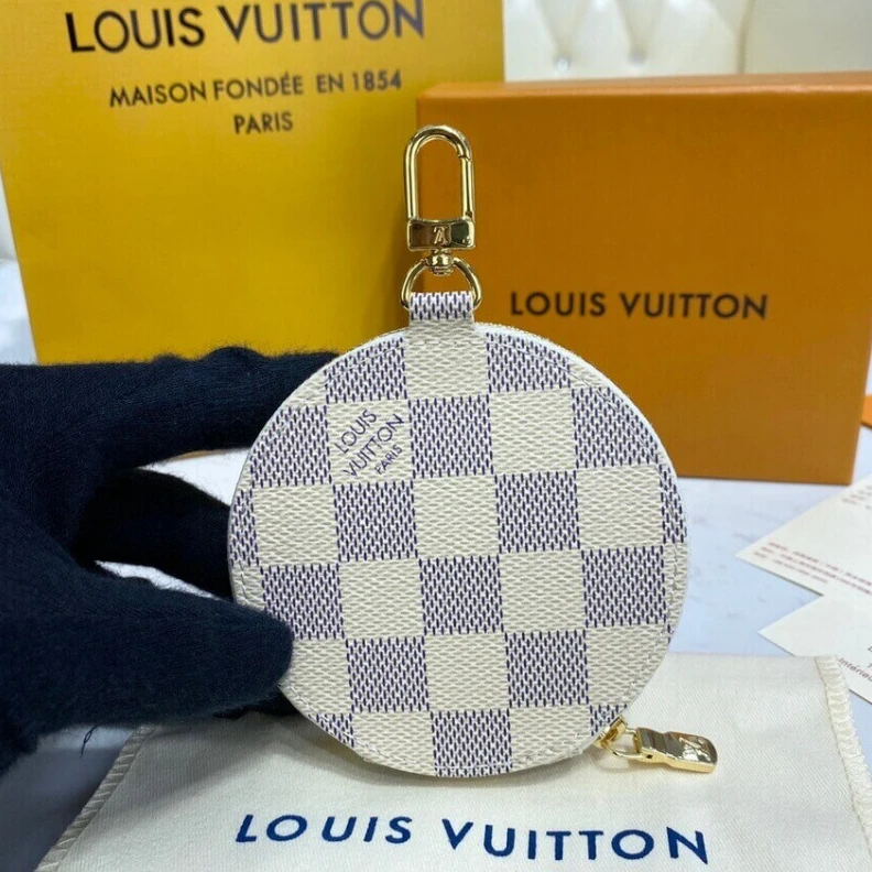 Mythick Zip closu Louis Vuitton Damier Azur Round Coin Purse