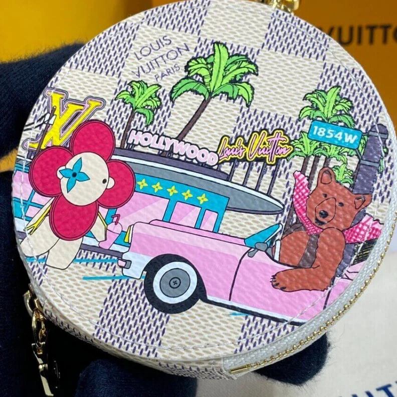 Mythick Zip closu Louis Vuitton Damier Azur Round Coin Purse