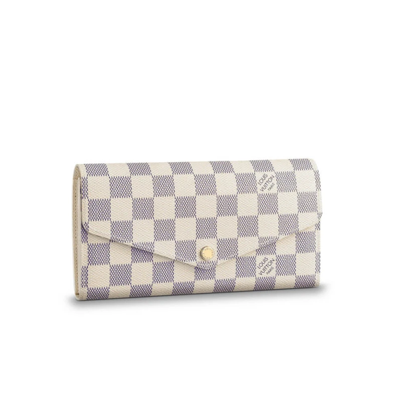 Grained c Louis Vuitton Damier Azur Sarah Wallet