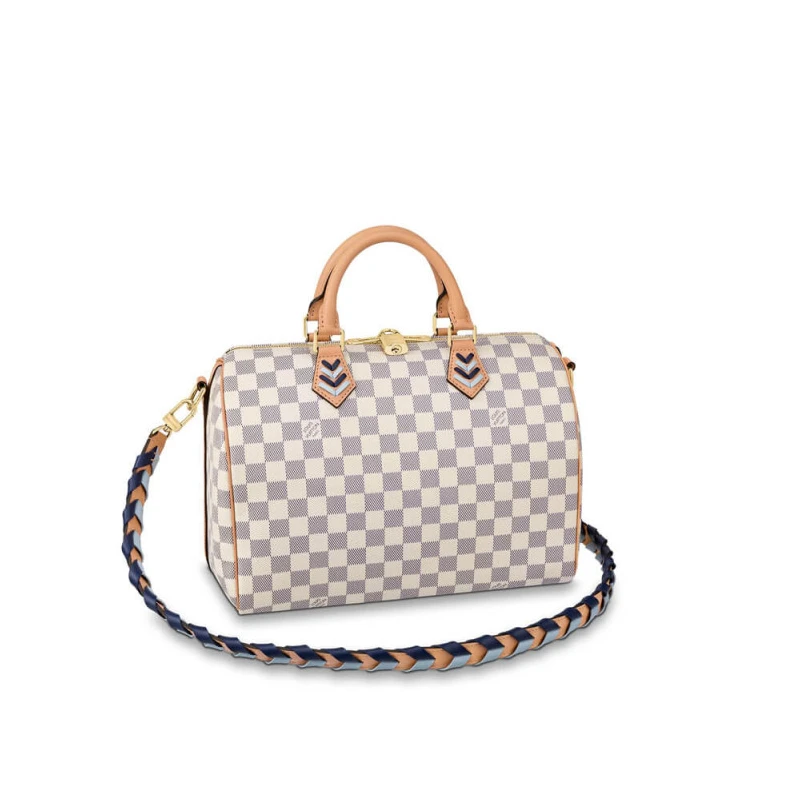 Goldcolor Louis Vuitton Damier Azur Speedy Bandouliere 30 Blue