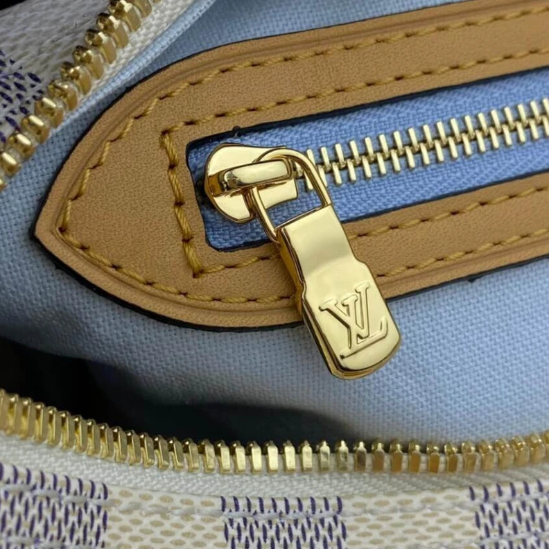 Replica bags lv Goldcolor Louis Vuitton Damier Azur Speedy Bandouliere 30 Blue
