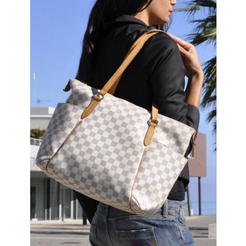 Lv belts replica Golden br Louis Vuitton Damier Azur Totally MM