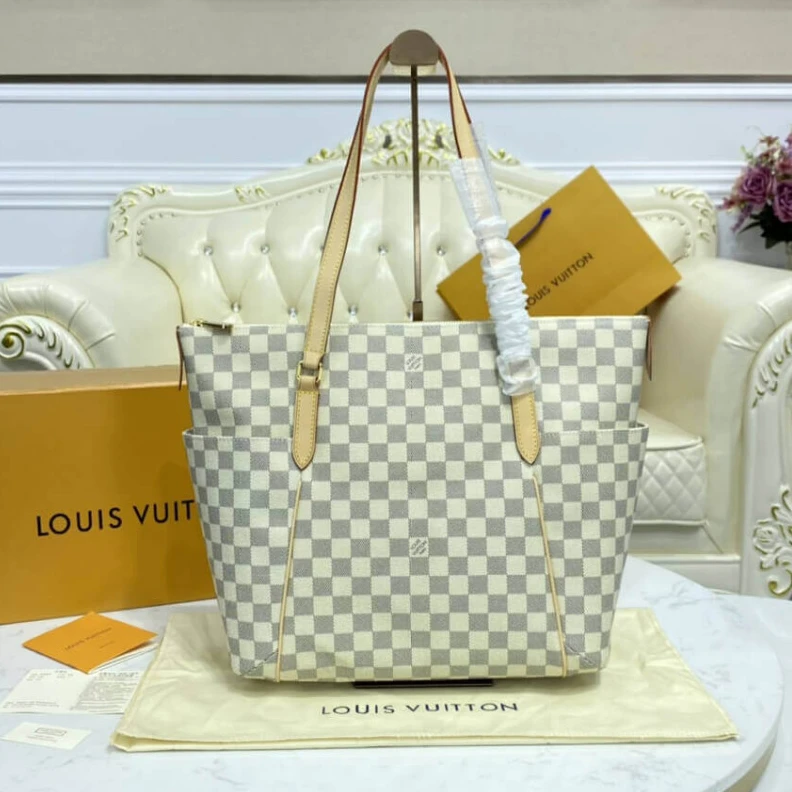 Lv belts replica Golden br Louis Vuitton Damier Azur Totally MM