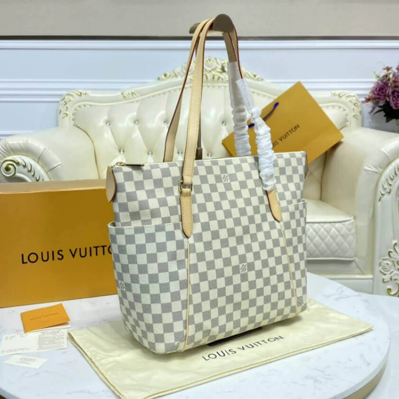 Lv belts replica Golden br Louis Vuitton Damier Azur Totally MM