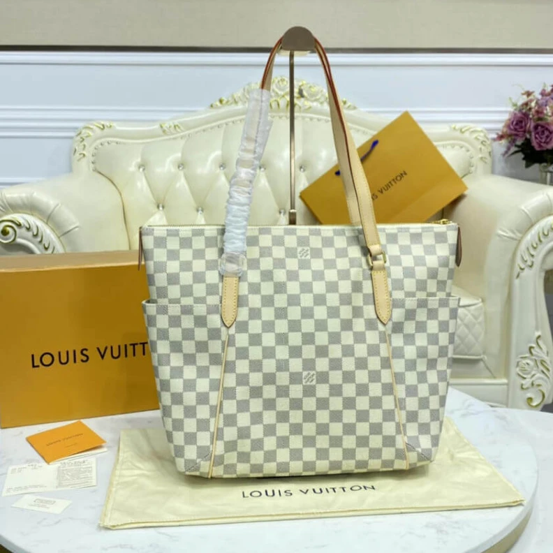 Lv belts replica Golden br Louis Vuitton Damier Azur Totally MM