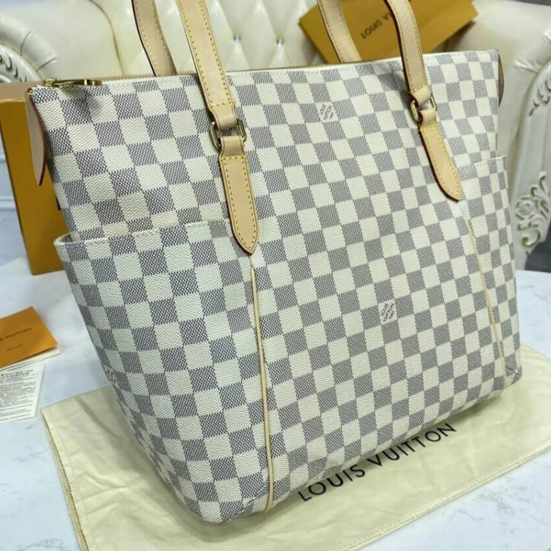 Lv belts replica Golden br Louis Vuitton Damier Azur Totally MM