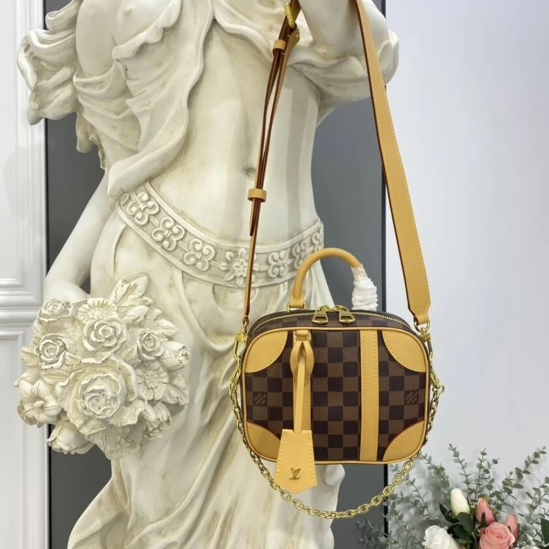 Replica bags lv Louis Vuitton Damier Azur Valisette Souple BB Natural
