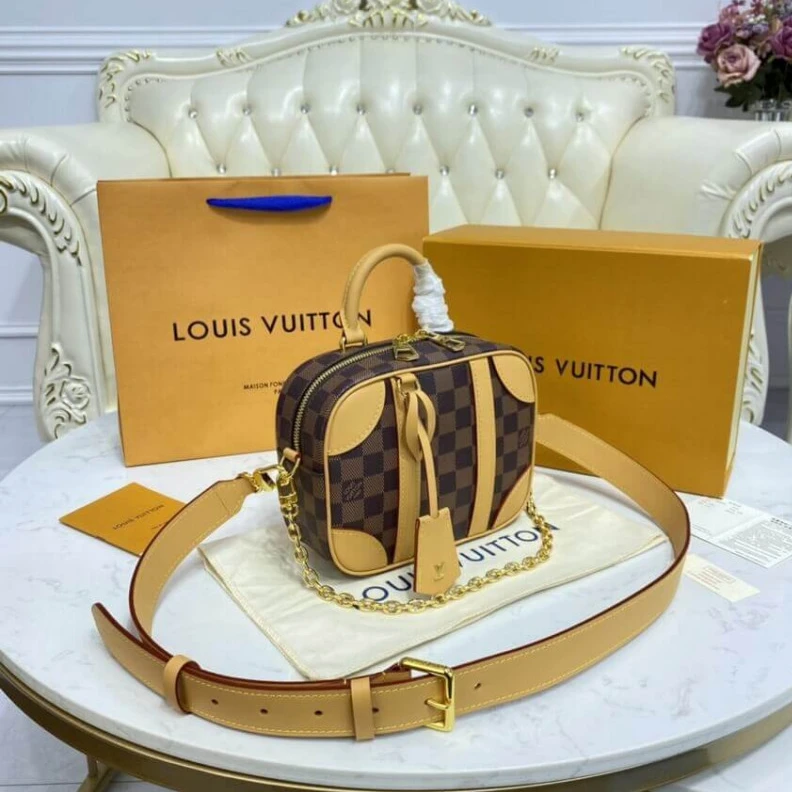 Replica bags lv Louis Vuitton Damier Azur Valisette Souple BB Natural