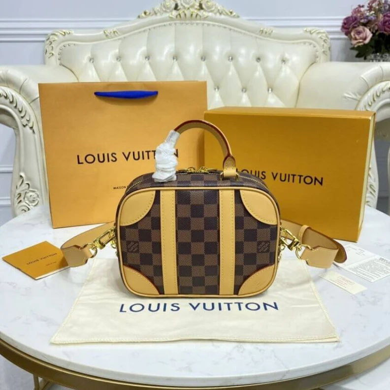 Replica bags lv Louis Vuitton Damier Azur Valisette Souple BB Natural