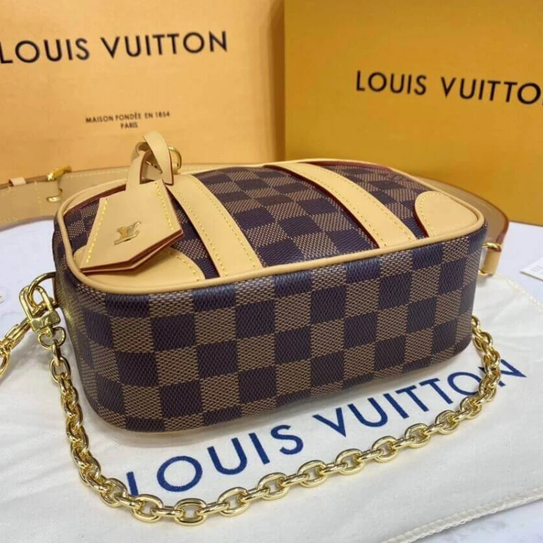 Replica bags lv Louis Vuitton Damier Azur Valisette Souple BB Natural