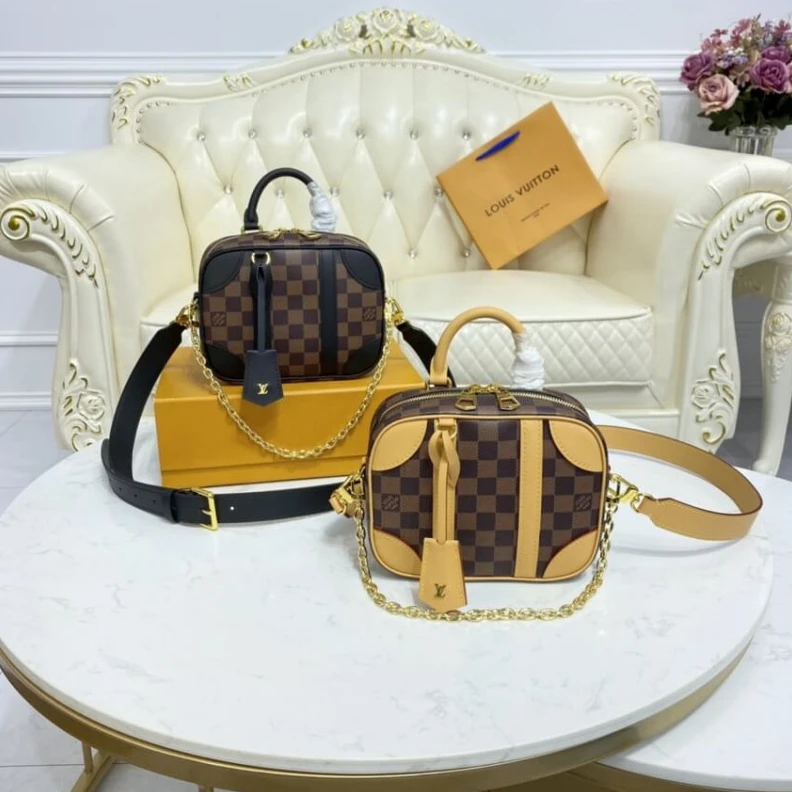 Replica bags lv Louis Vuitton Damier Azur Valisette Souple BB Natural