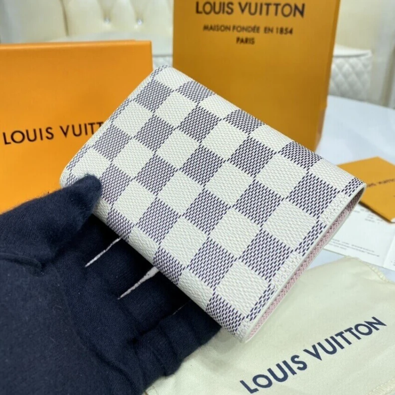 Mythick.ru Goldcolor Louis Vuitton Damier Azur Victorine Wallet Pink
