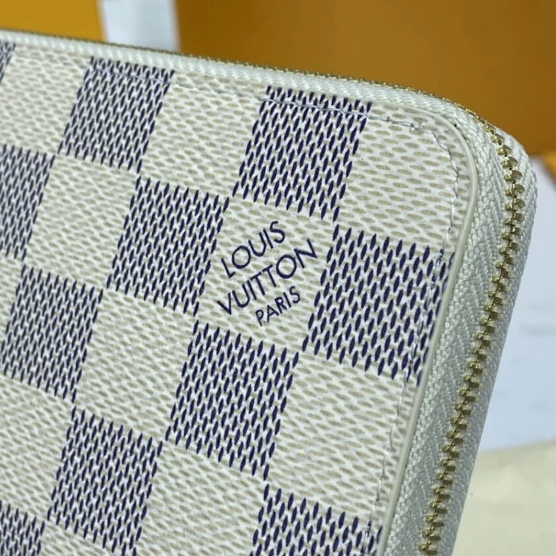 Top lv 2 large g Louis Vuitton Damier Azur Zippy Coin Purse Beige