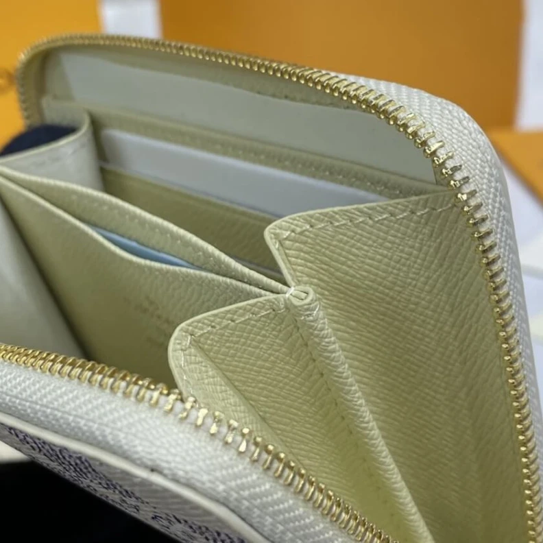 Top lv 2 large g Louis Vuitton Damier Azur Zippy Coin Purse Beige