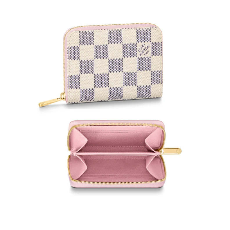 Goldcolou Louis Vuitton Damier Azur Zippy Coin Purse Pink