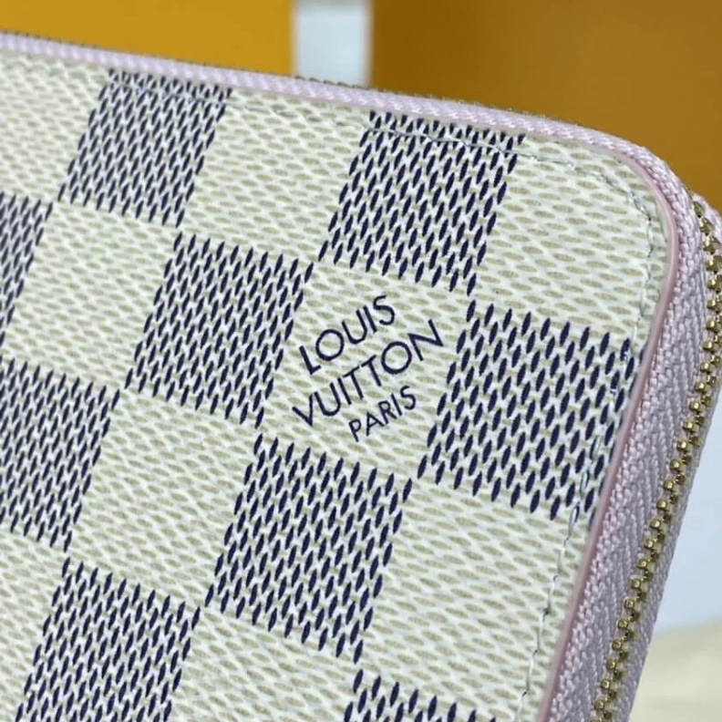 Replica bags lv Goldcolou Louis Vuitton Damier Azur Zippy Coin Purse Pink